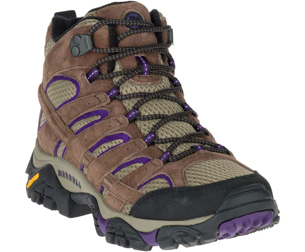 Kozaki Merrell Damskie Brązowe - Moab 2 Mid Ventilator - 917248-KZN